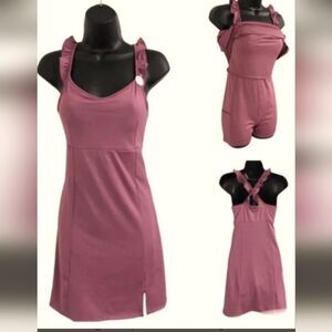 Pink Sleeveless Halter Sheath Dress